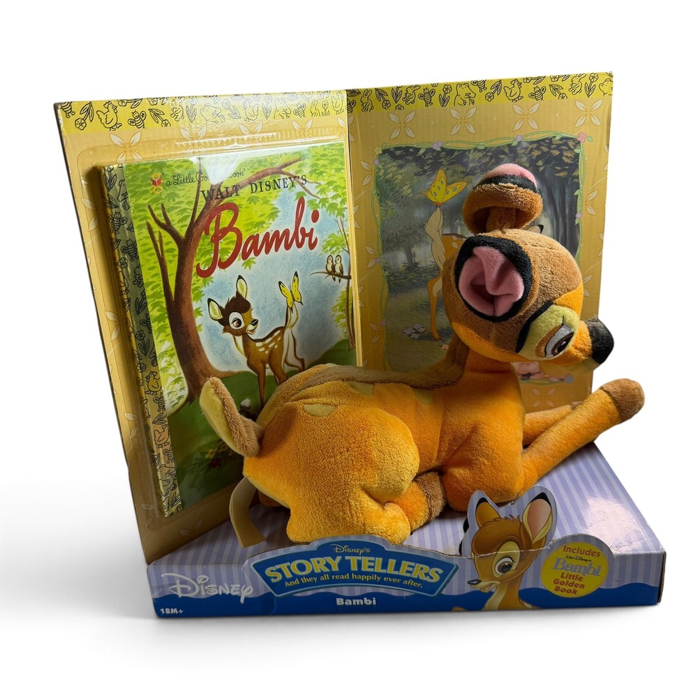 Disney Story Tellers Bambi Plush and Little Golden Book Set New